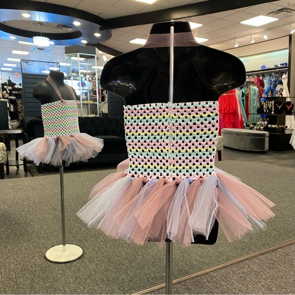 Dusty Blue & Mauve Light Rainbow Tutu Dress - Picture 3 of 3